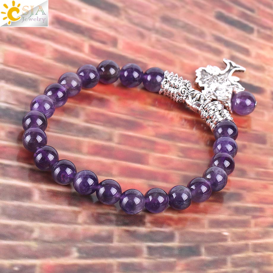 Amethyst Bracelets Bangle Tree of Life