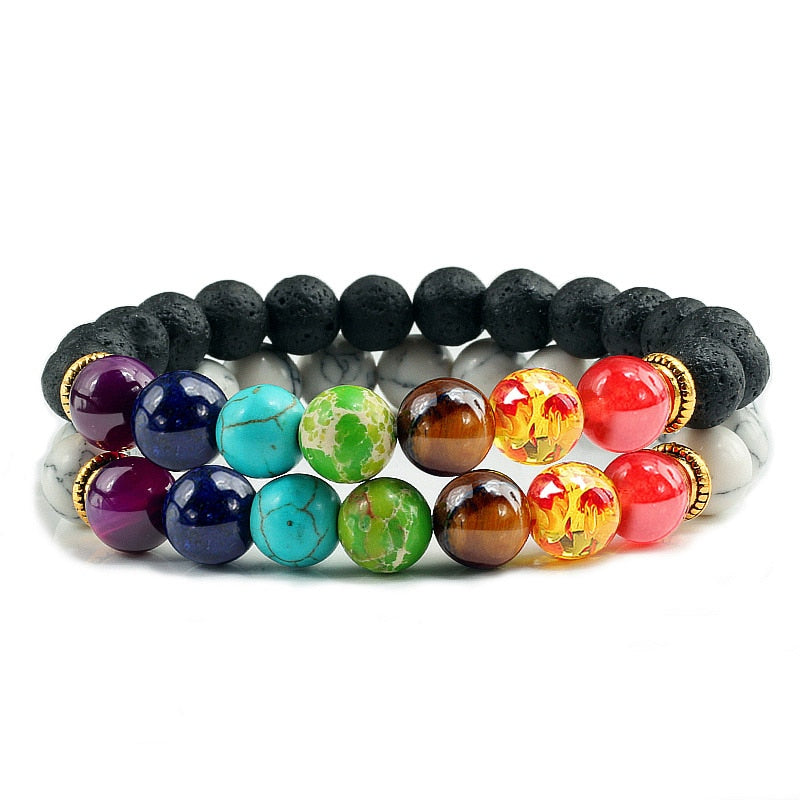 2Pcs set 7 Chakra Bracelet