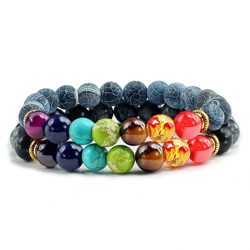 2Pcs set 7 Chakra Bracelet