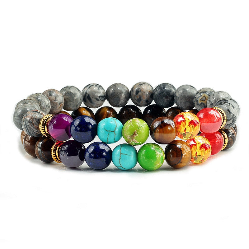 2Pcs set 7 Chakra Bracelet