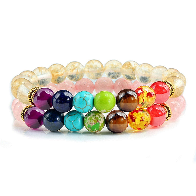 2Pcs set 7 Chakra Bracelet