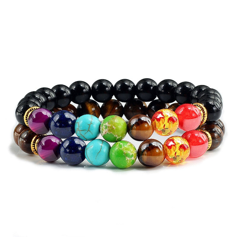 2Pcs set 7 Chakra Bracelet