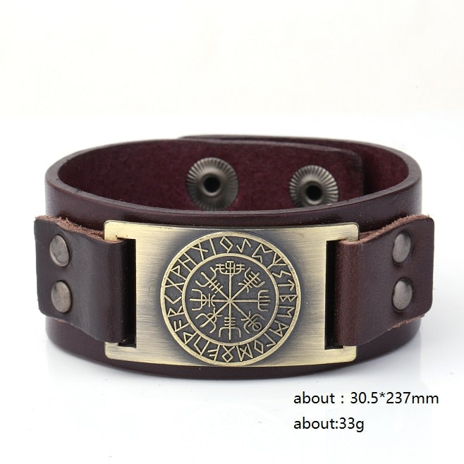 Wiccan Compass Bracelets Bangles for Men Nordic Runes