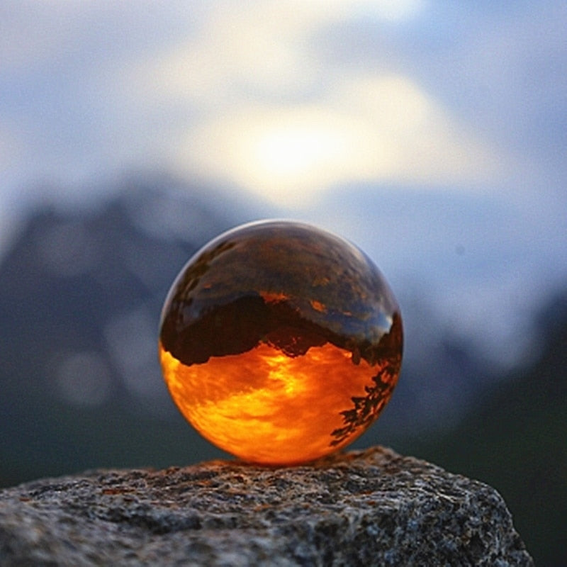 30mm-100mm Amber Crystal Sphere