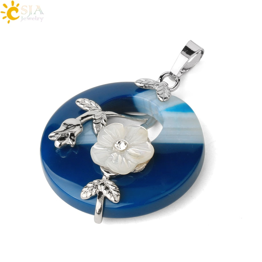 Round Flower Leaf Necklace