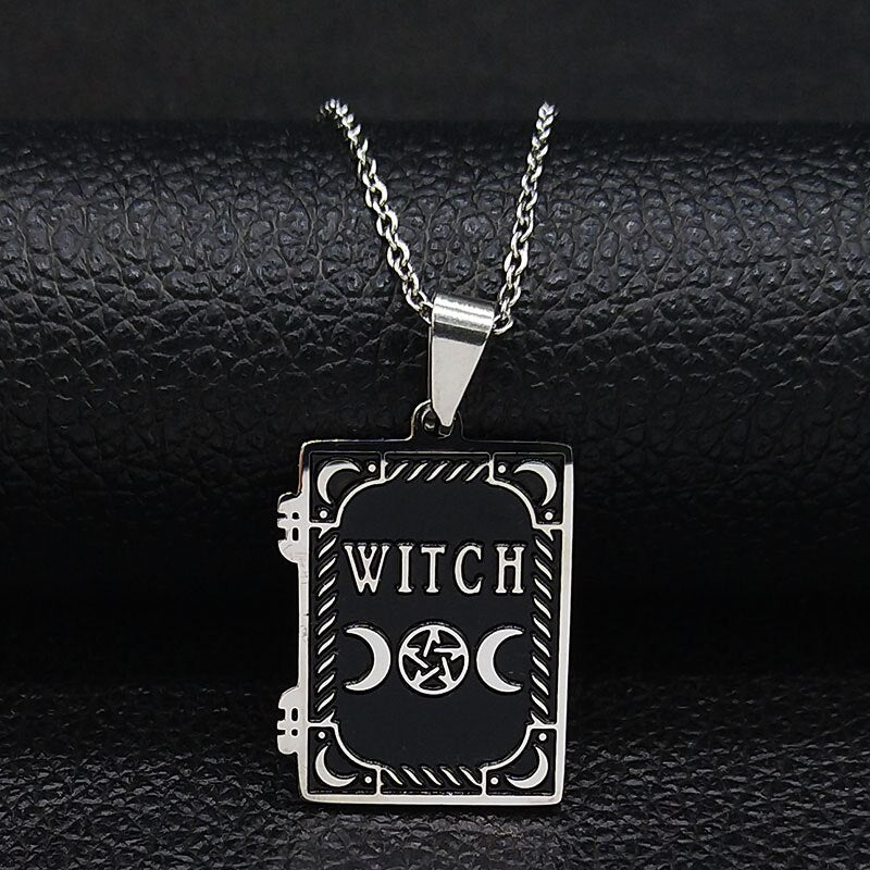 Witch Magic Necklace Witchcraft Spell Book Necklaces