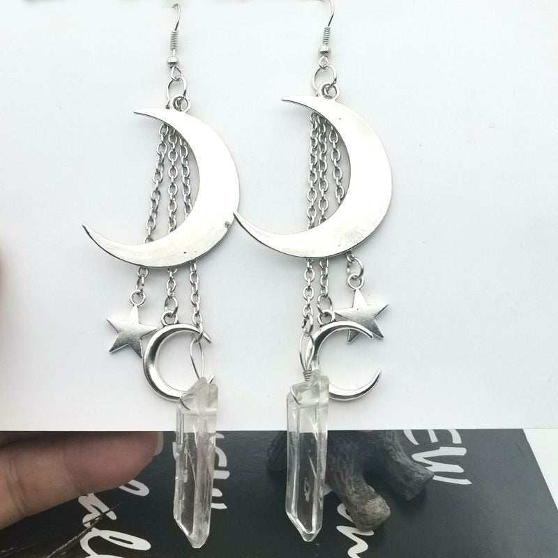 Moon & Stars Crystal Earrings