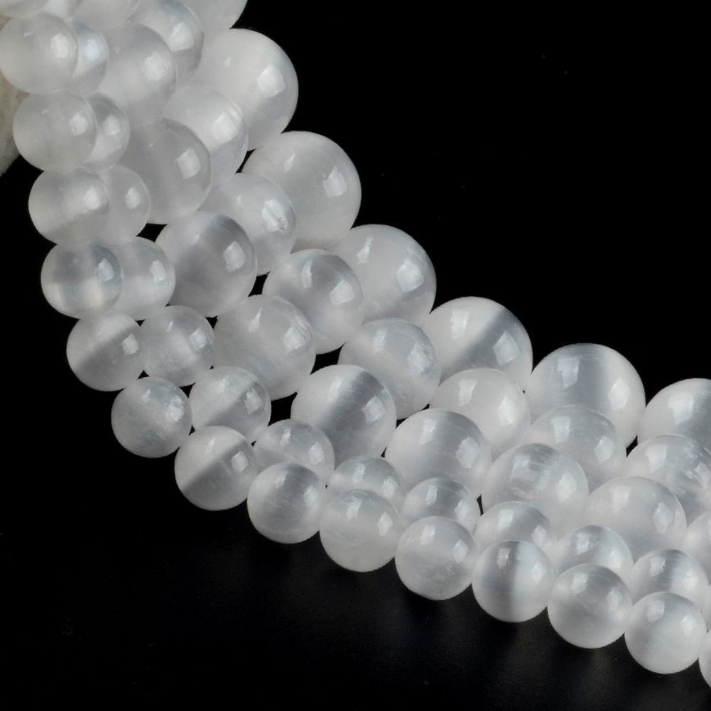 Natural Selenite Stone Beads