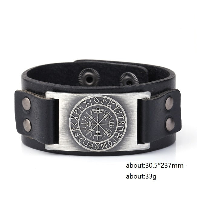 Wiccan Compass Bracelets Bangles for Men Nordic Runes