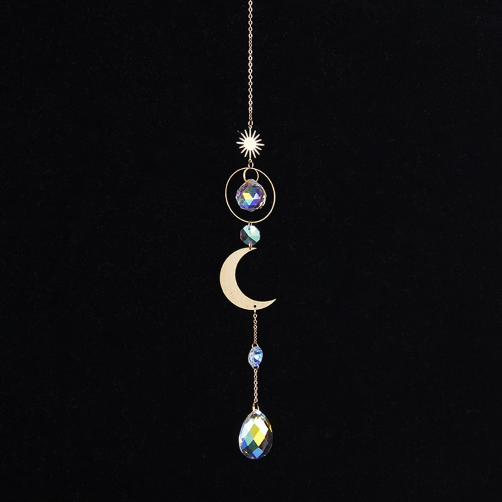 K9 Crystal Sun Catcher Sun And Moon Pendant