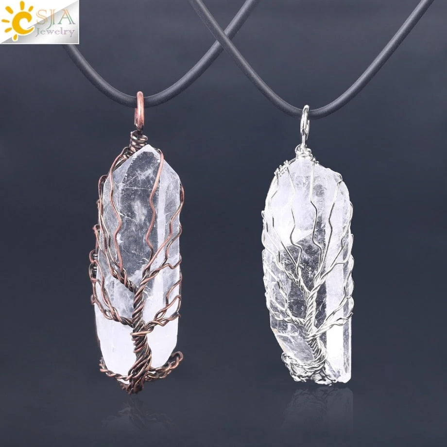 Crystal Tree of Life Pendants