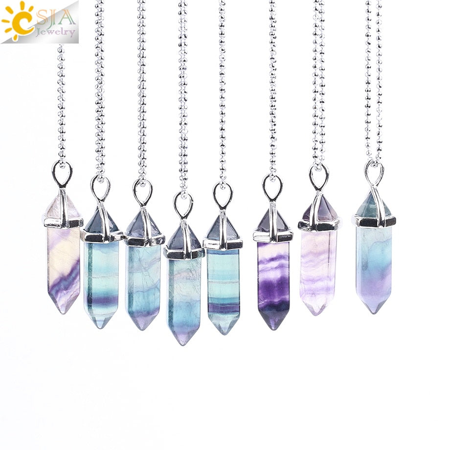 Fluorite Necklaces Crystal Pendants