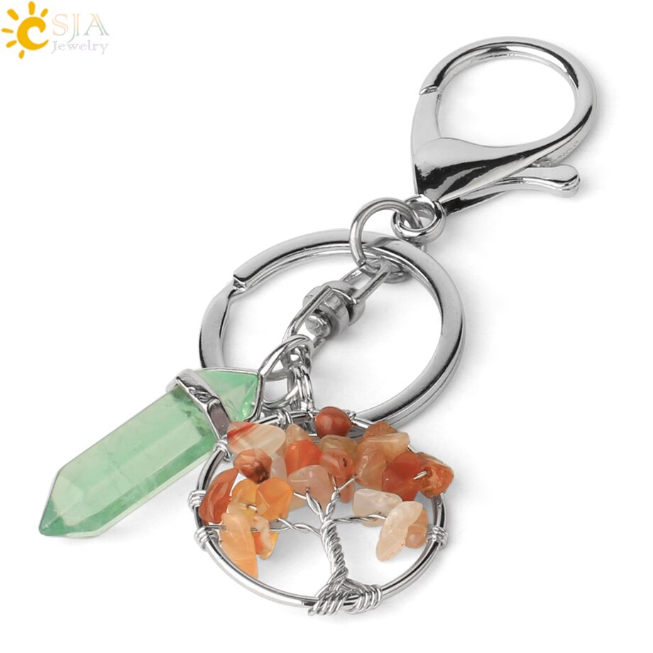 Tree of Life Reiki Pendant Crystal Key Chain