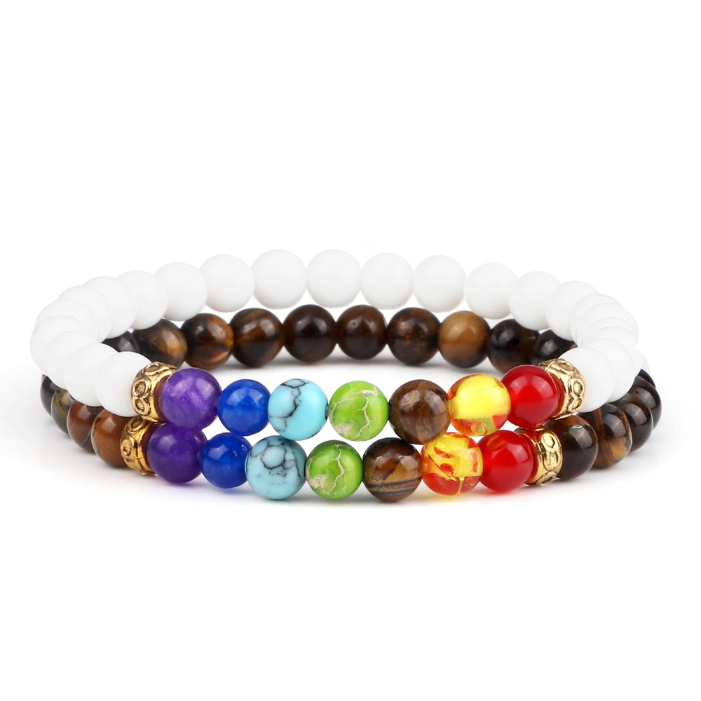 2Pcs set 7 Chakra Bracelet