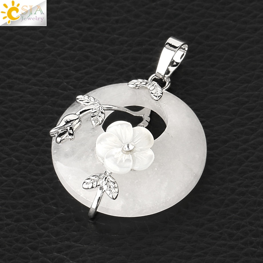 Round Flower Leaf Necklace