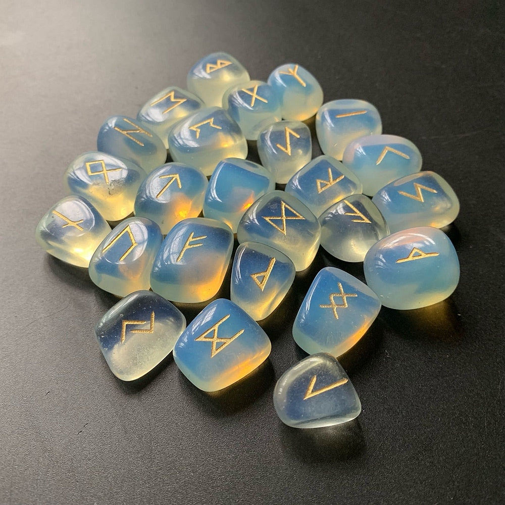 White Opalite Opal Runes 25pcs/set