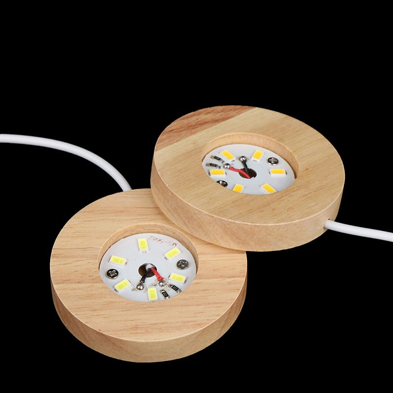 Wooden LED Light Display Base