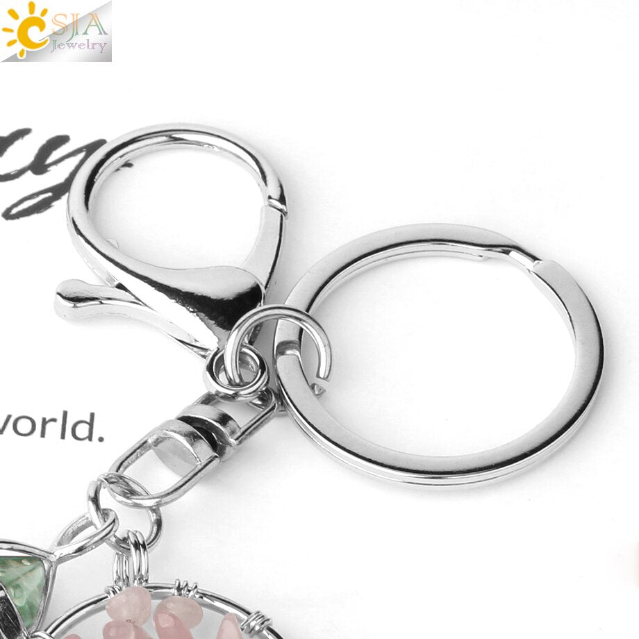 Tree of Life Reiki Pendant Crystal Key Chain