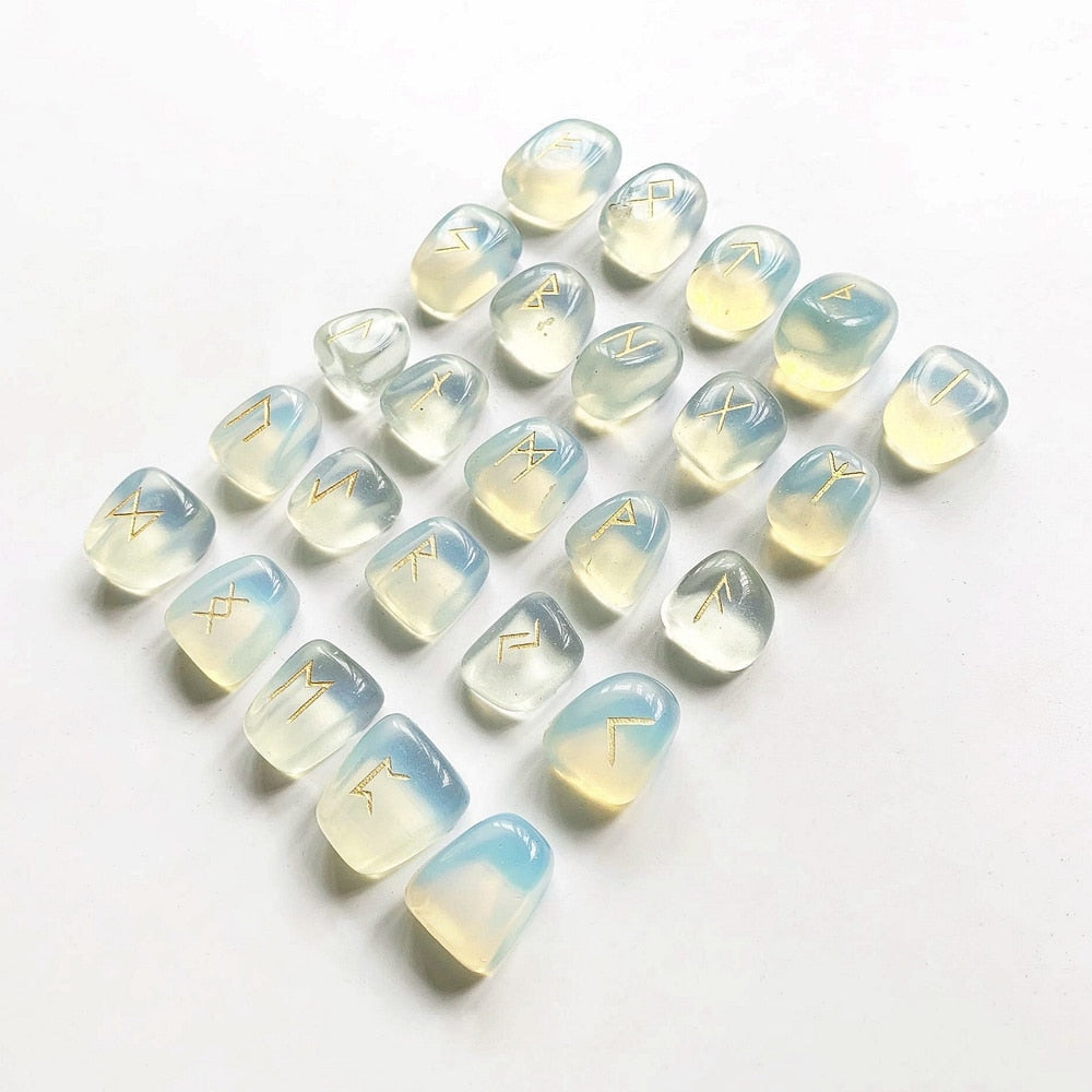 White Opalite Opal Runes 25pcs/set