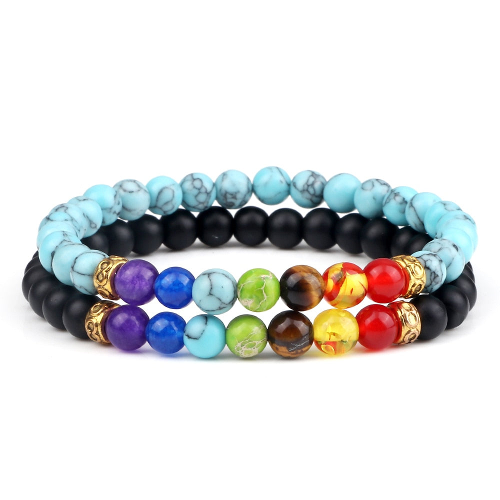 2Pcs set 7 Chakra Bracelet