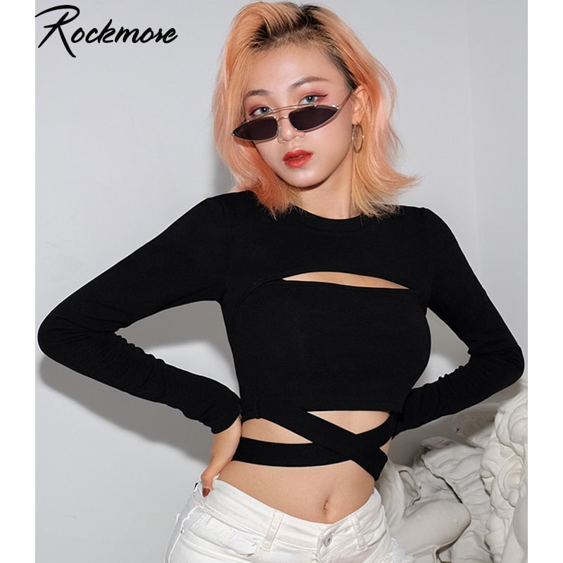 Rockmore Gothic Criss Cross Bandage T-shirt