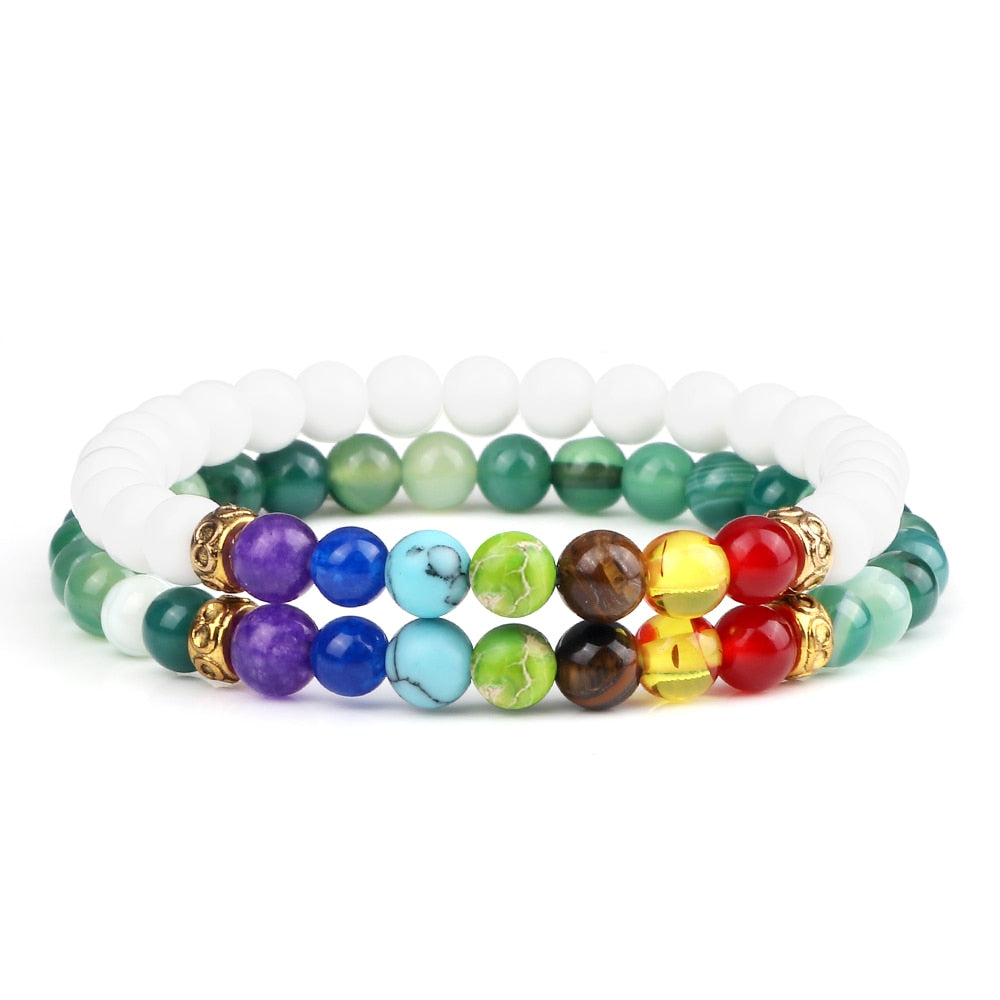 2Pcs set 7 Chakra Bracelet