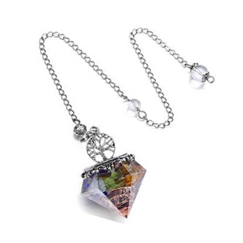 Crystal Hexagonal Pyramid Tree of Life Stone Pendulum