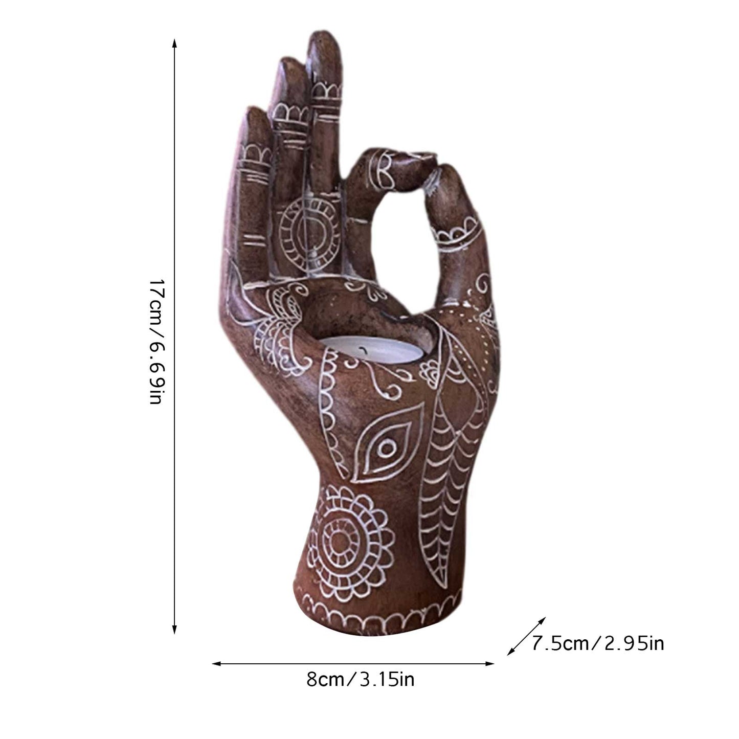 1pc Mudra Hand Candle Holder