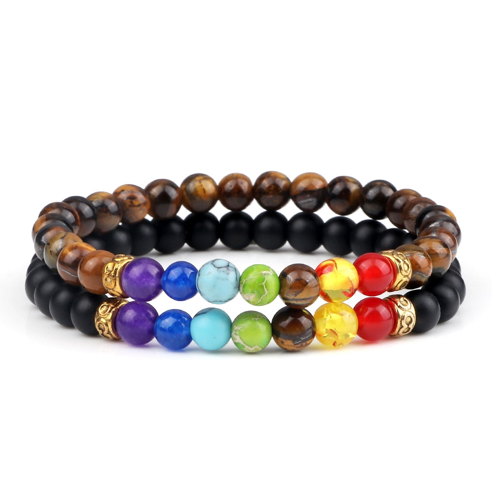 2Pcs set 7 Chakra Bracelet