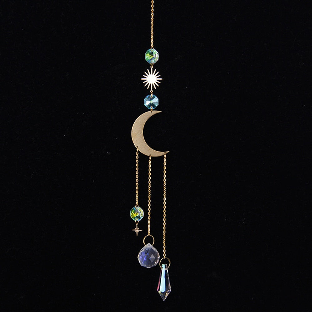 K9 Crystal Sun Catcher Sun And Moon Pendant