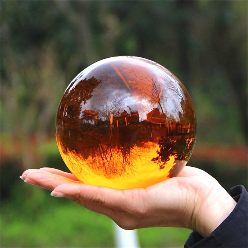 30mm-100mm Amber Crystal Sphere