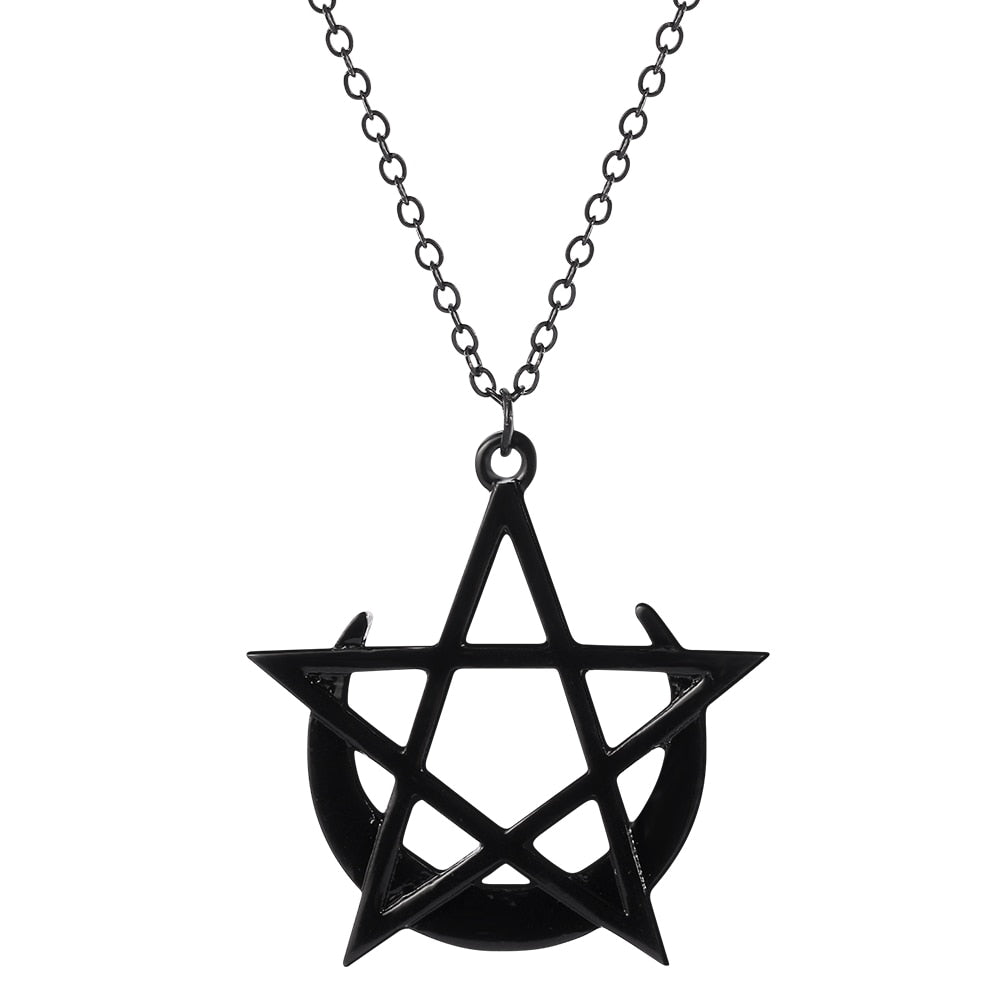 Pentagram Moon Goddess Necklace 6 STYLES