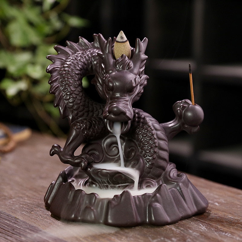 Incense Burner Dragon Backflow, Mushroom backflow & waterfall