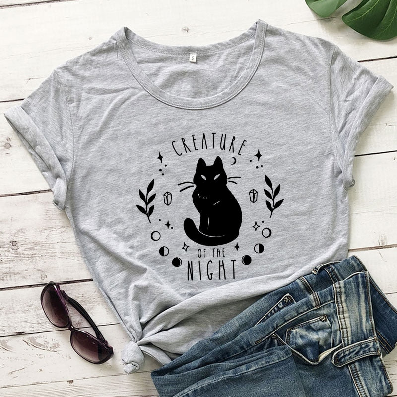 Creature Of The Night Black Cat T-shirt