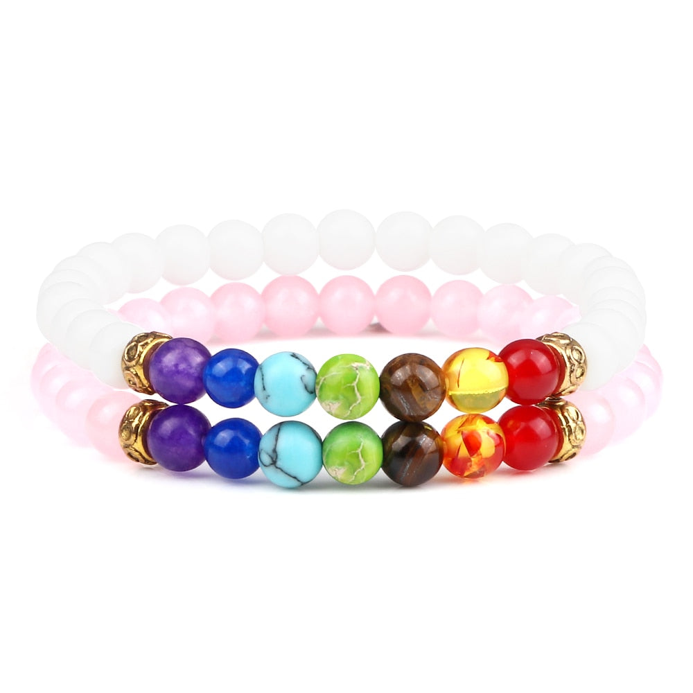 2Pcs set 7 Chakra Bracelet