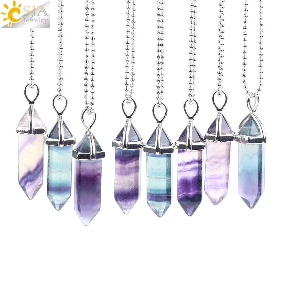 Fluorite Necklaces Crystal Pendants