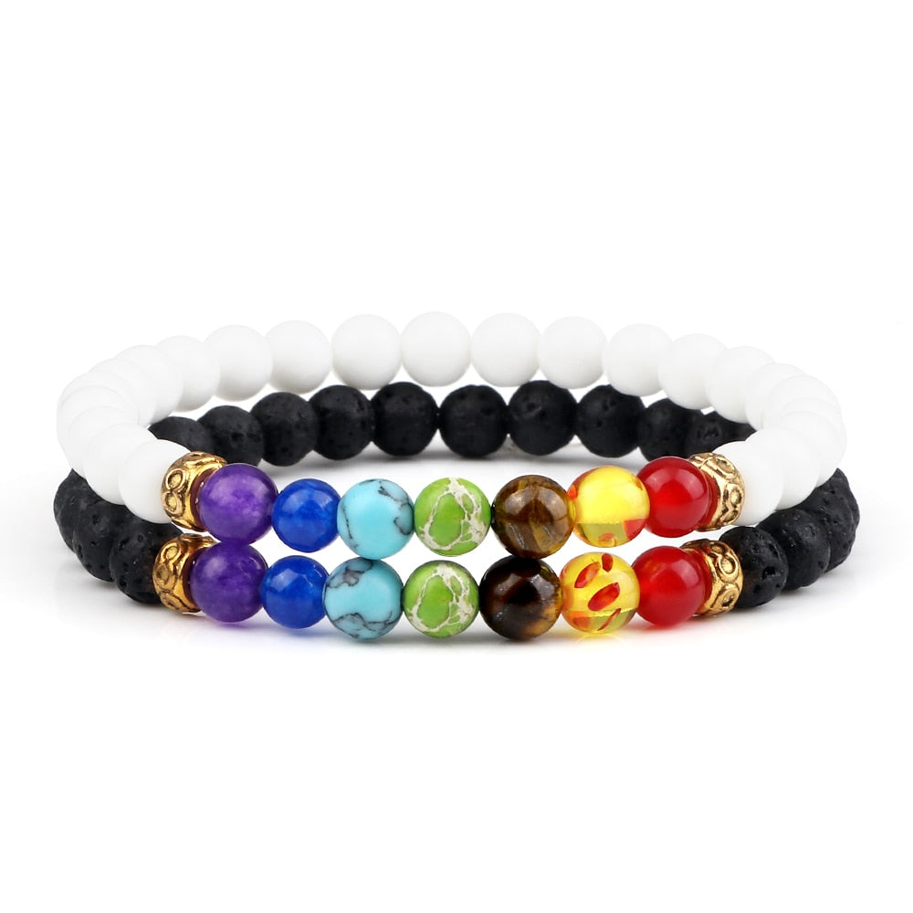 2Pcs set 7 Chakra Bracelet