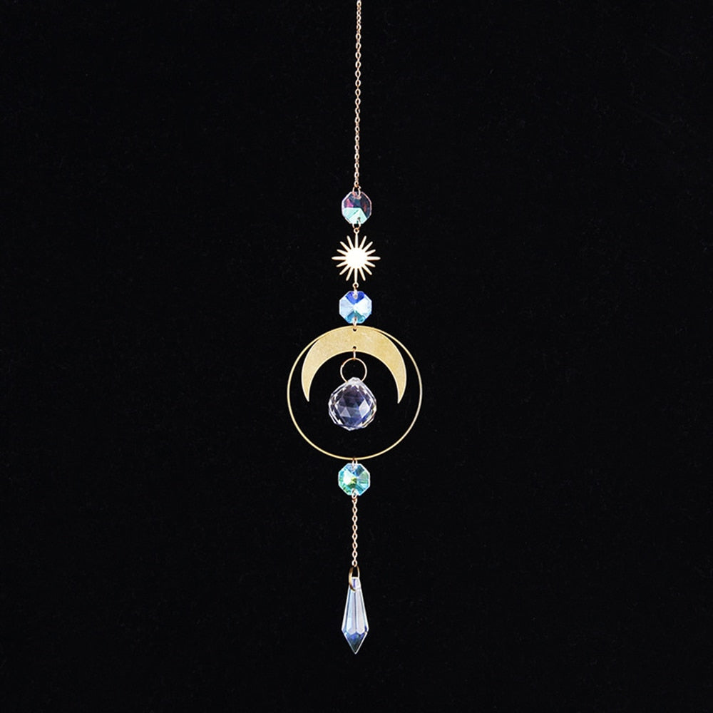 K9 Crystal Sun Catcher Sun And Moon Pendant