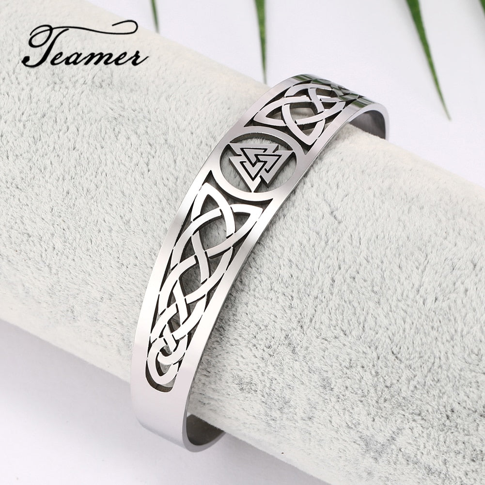 Stainless Steel Valknut Nordic Bangles