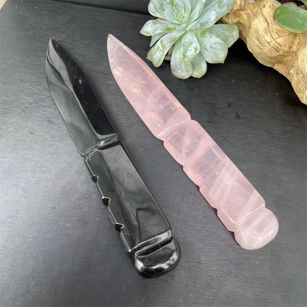 Obsidian Hand Carved Knife