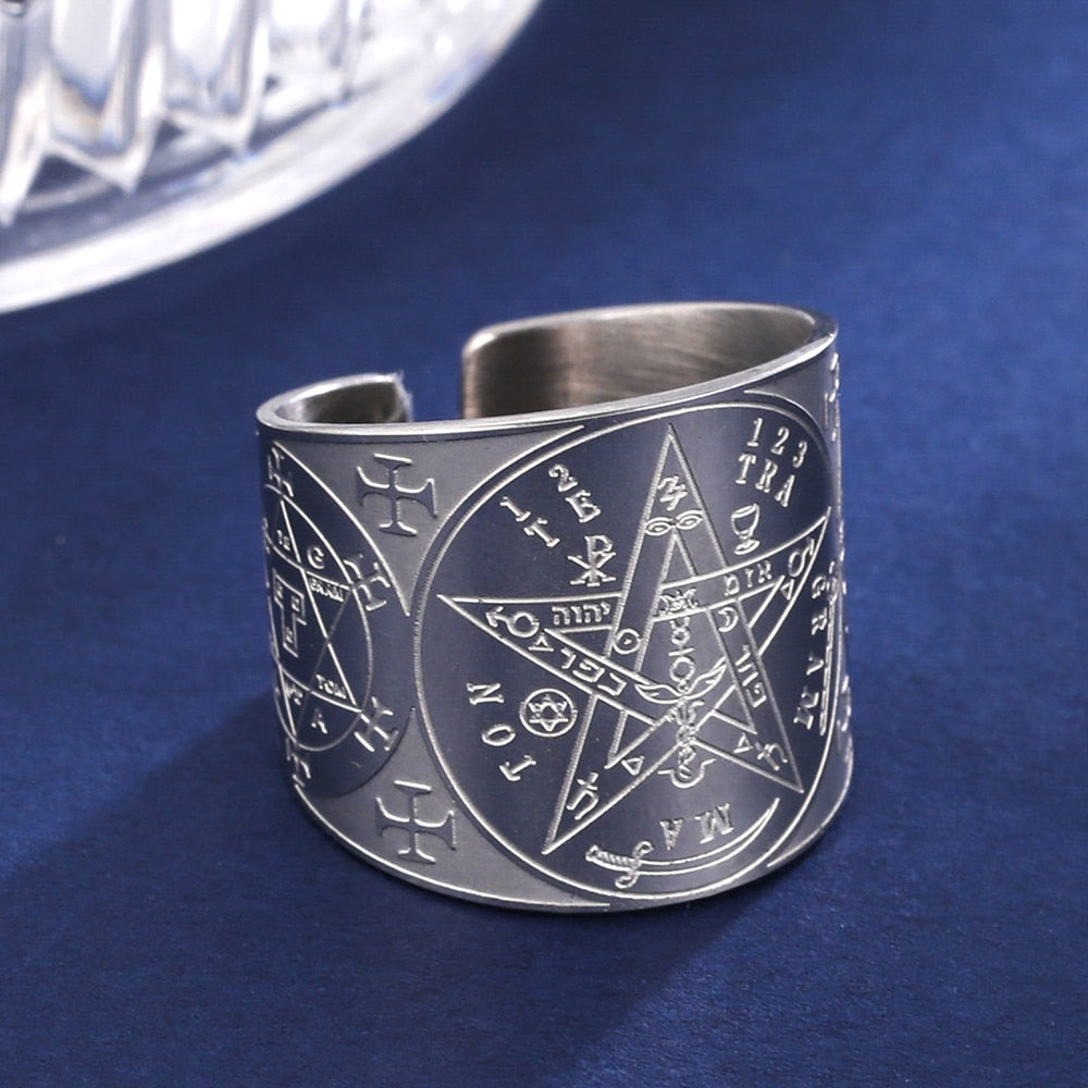 Dawapara Tetragram Maton Pentagram Amulet Pentacle Ring