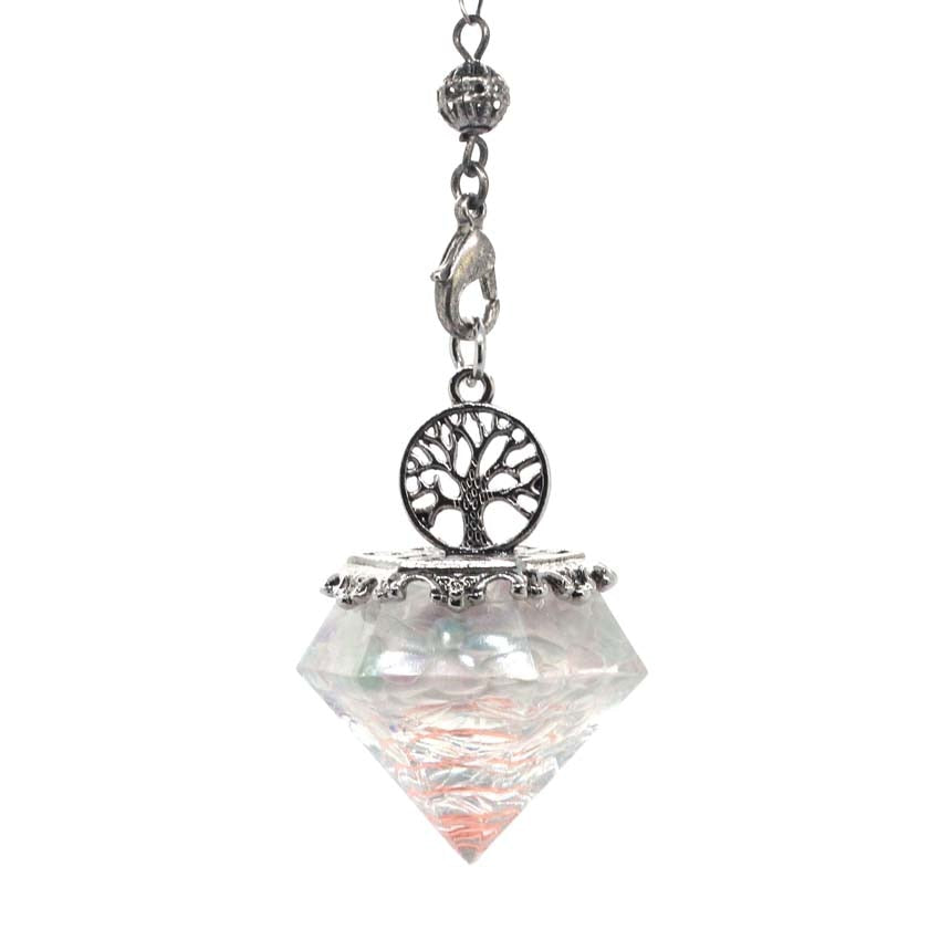 Crystal Hexagonal Pyramid Tree of Life Stone Pendulum