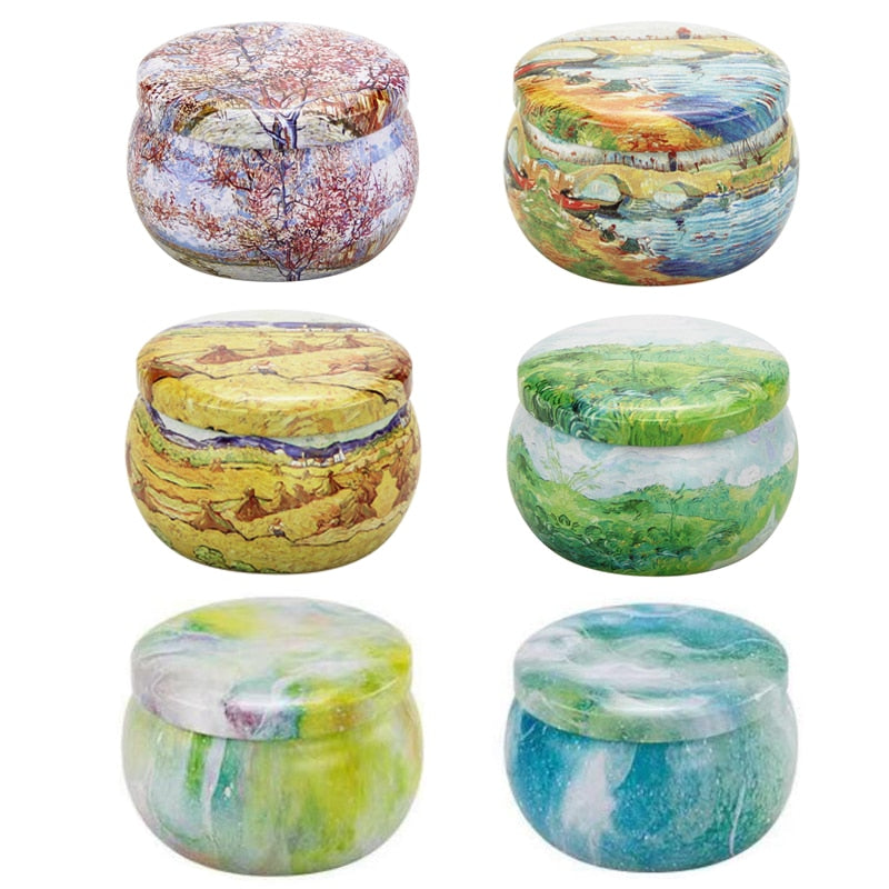 6 Pcs Candle / Herb Tins