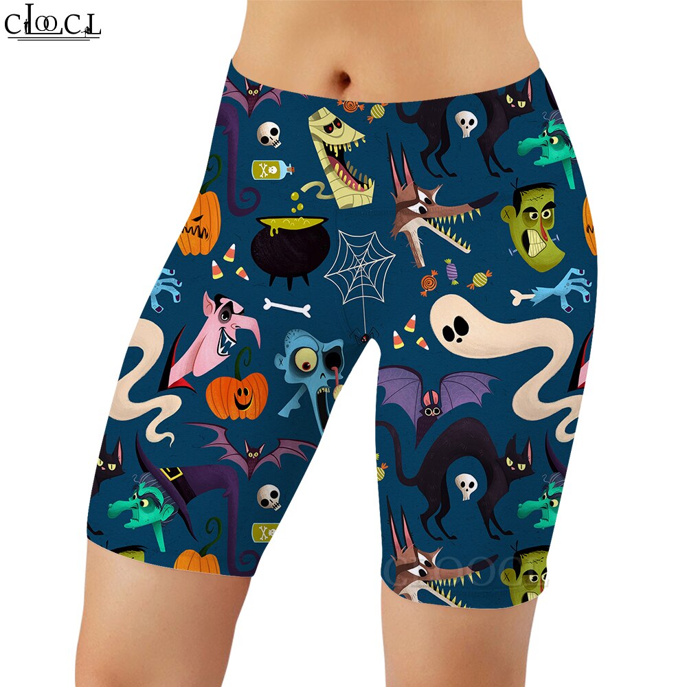 Cartoon Legging Halloween Witch Printed