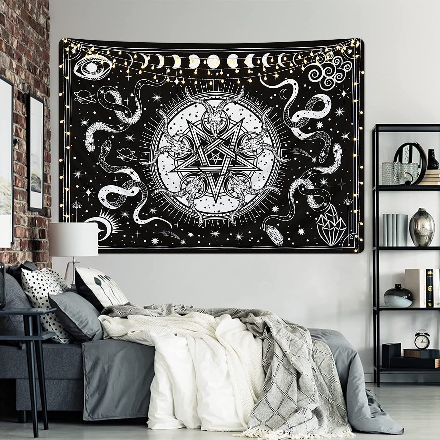 Witchcraft Tapestry Black and White