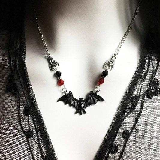 Crystal Bead Chain Gothic Necklace