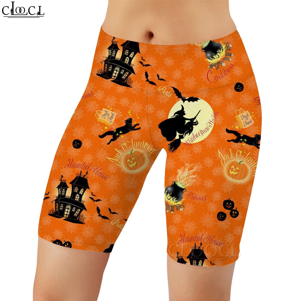 Cartoon Legging Halloween Witch Printed