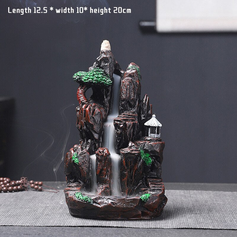 Mountains River Waterfall Incense Burner