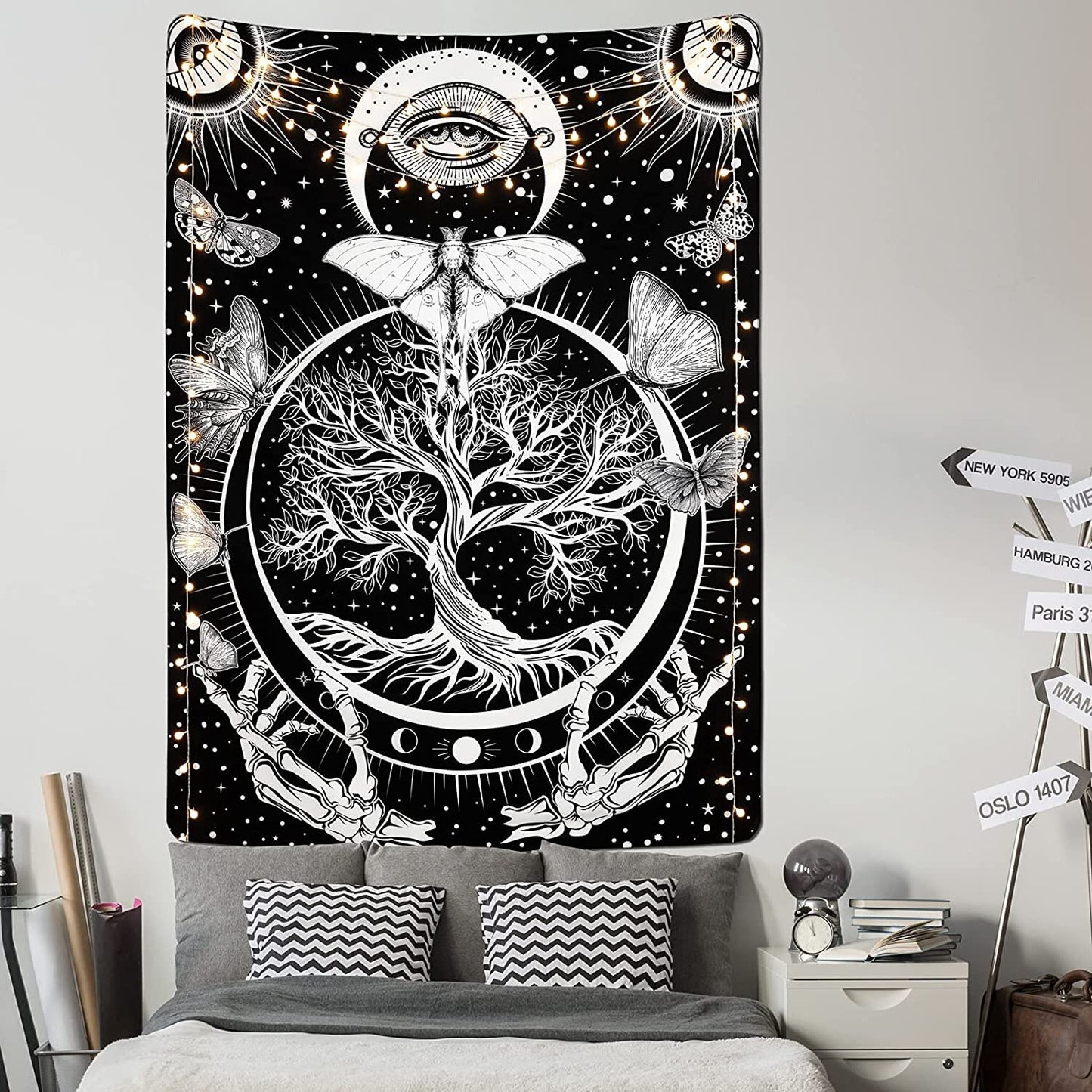 Witchcraft Tapestry Black and White