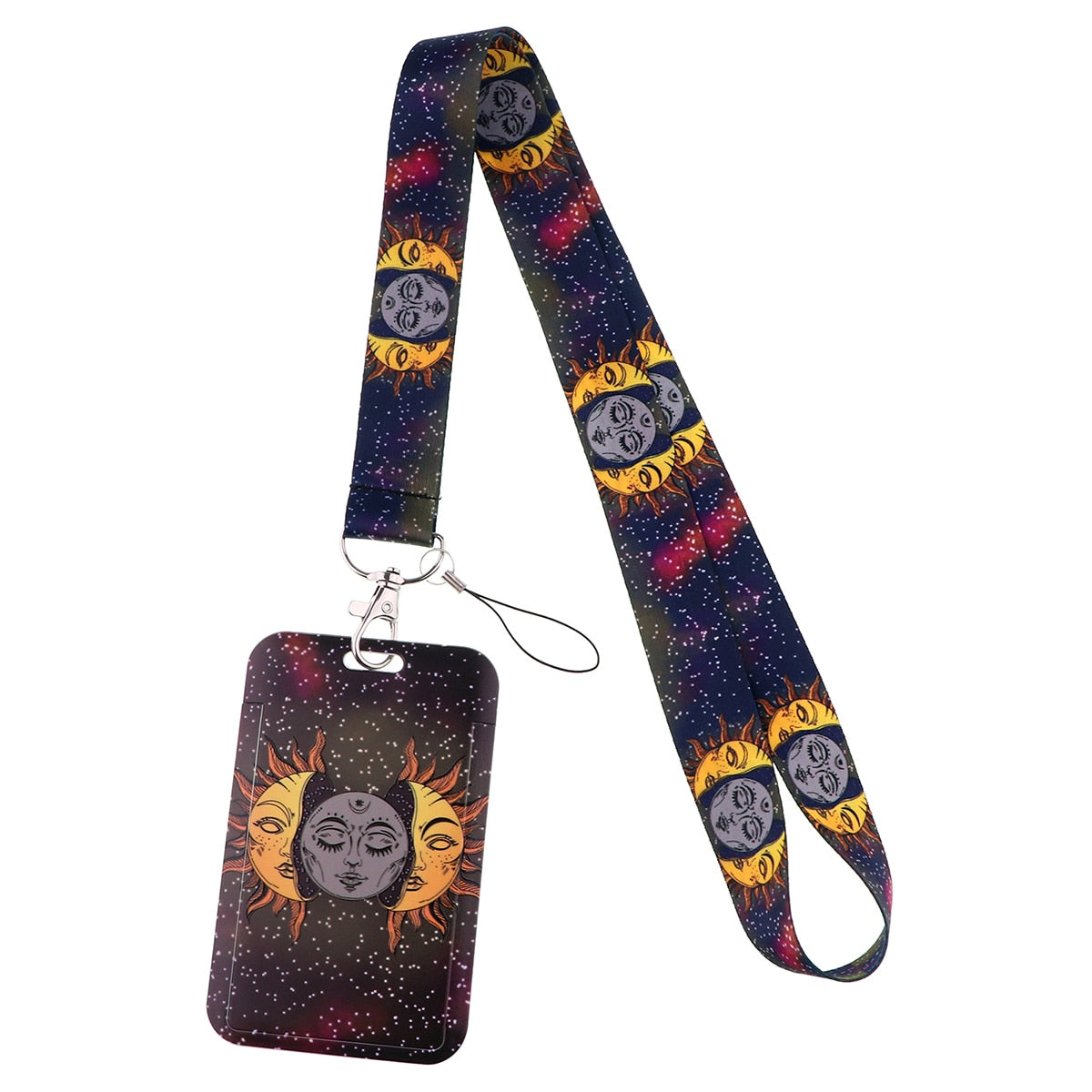 Triple Moon Goddess Wicca Keychain ID Card lanyard